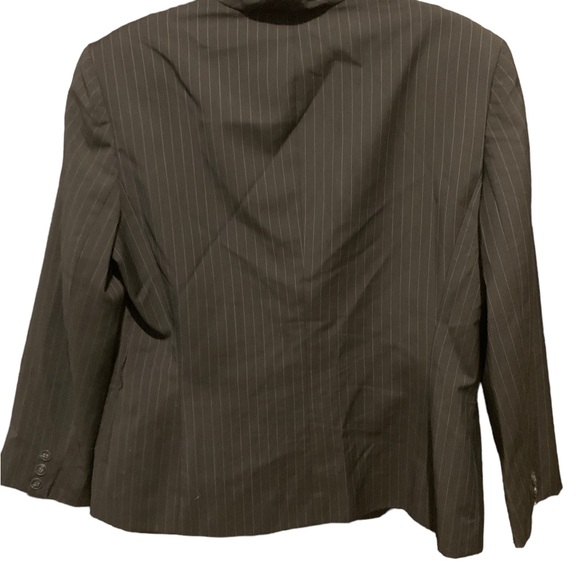 Vintage Anne Klein Brown thin-stripped petite jacket, lined, medium - Picture 2 of 10
